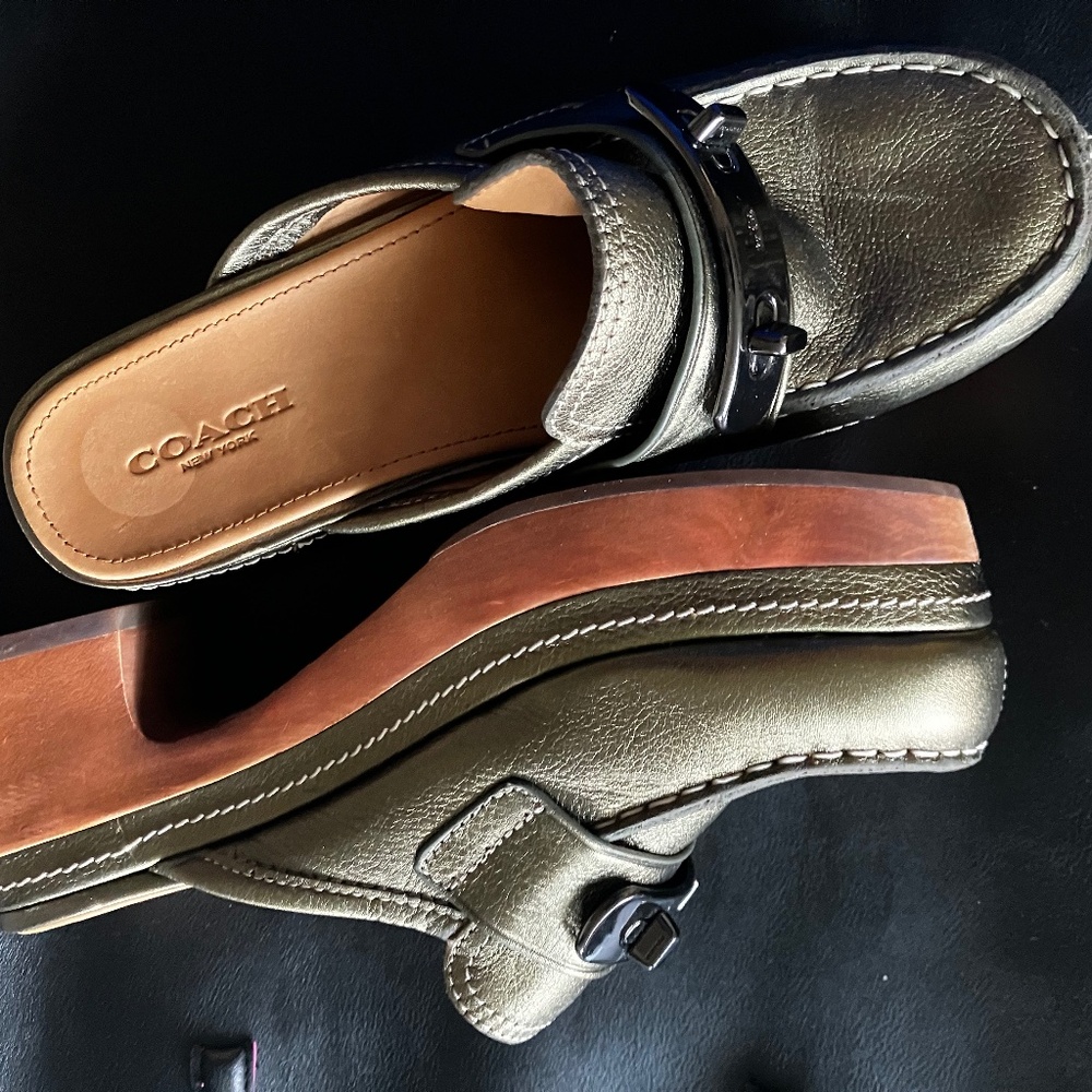 Coach Metallic Clogs size 7.5
